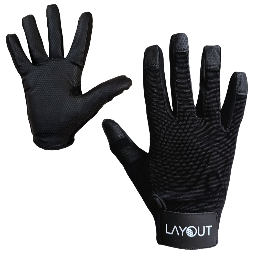 elite handschuhe LAYOUT CLASSIC Gloves FOR DISC GOLF AND Ultimate Frisbee S / Black