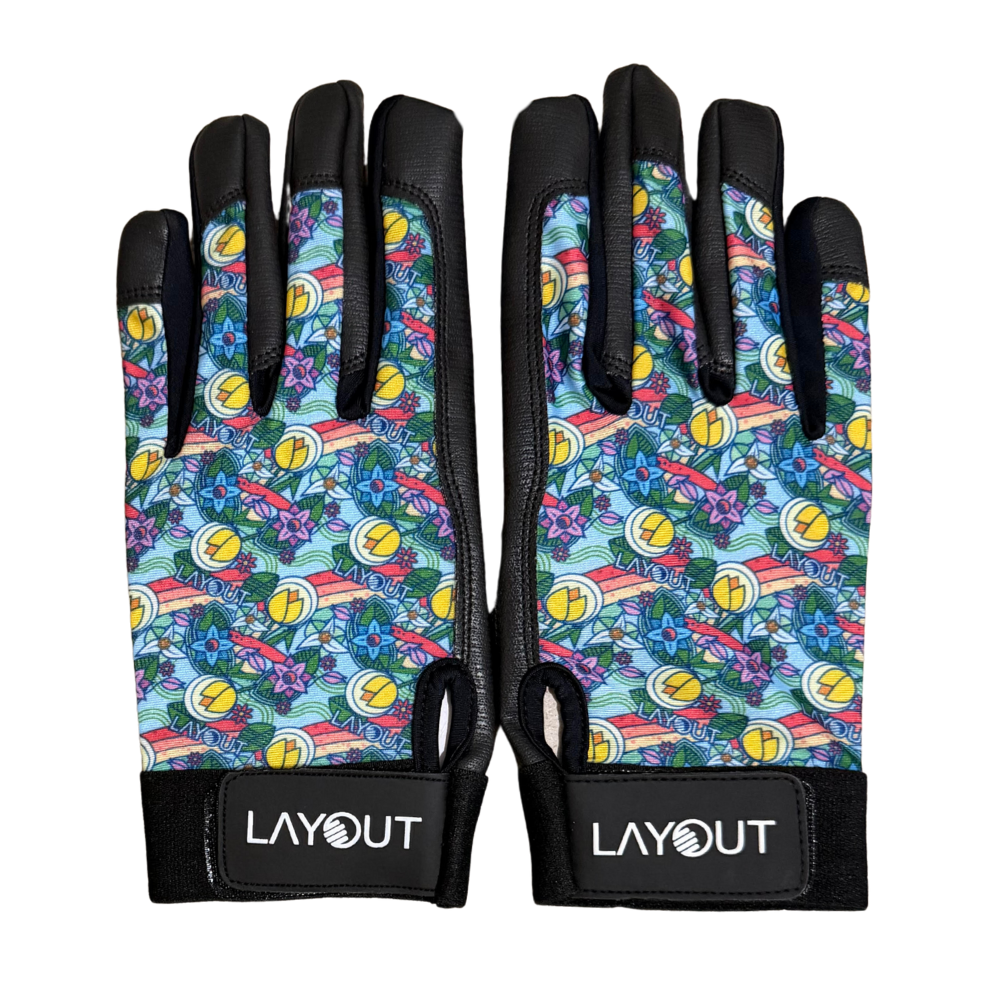 frisbee handschuhe Ultimate Frisbee Gloves (Layout Classic Gloves Floral) Poly Color / Polyester Nylon Blend / Medium